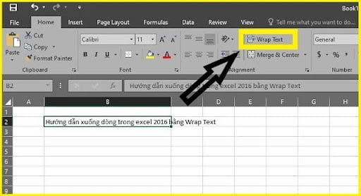 Cách xuống dòng trong excel 2