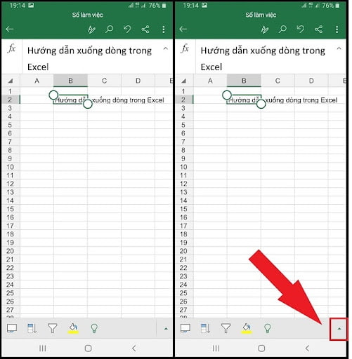 Cách xuống dòng trong excel 7